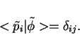 \begin{displaymath}
<\tilde{p}_i\vert\tilde{\phi}> = \delta_{ij}.
\end{displaymath}