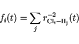 \begin{displaymath}
f_i(t) = \sum_j r^{-2}_{\rm {Cl}_i-\rm {H}_j} (t)
\end{displaymath}